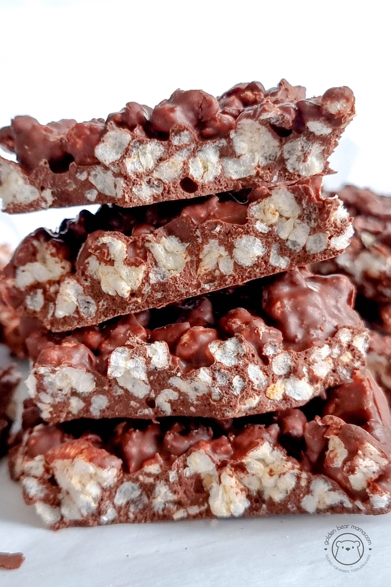 Crispy Rice Chocolate Bars - Golden Bear Mama